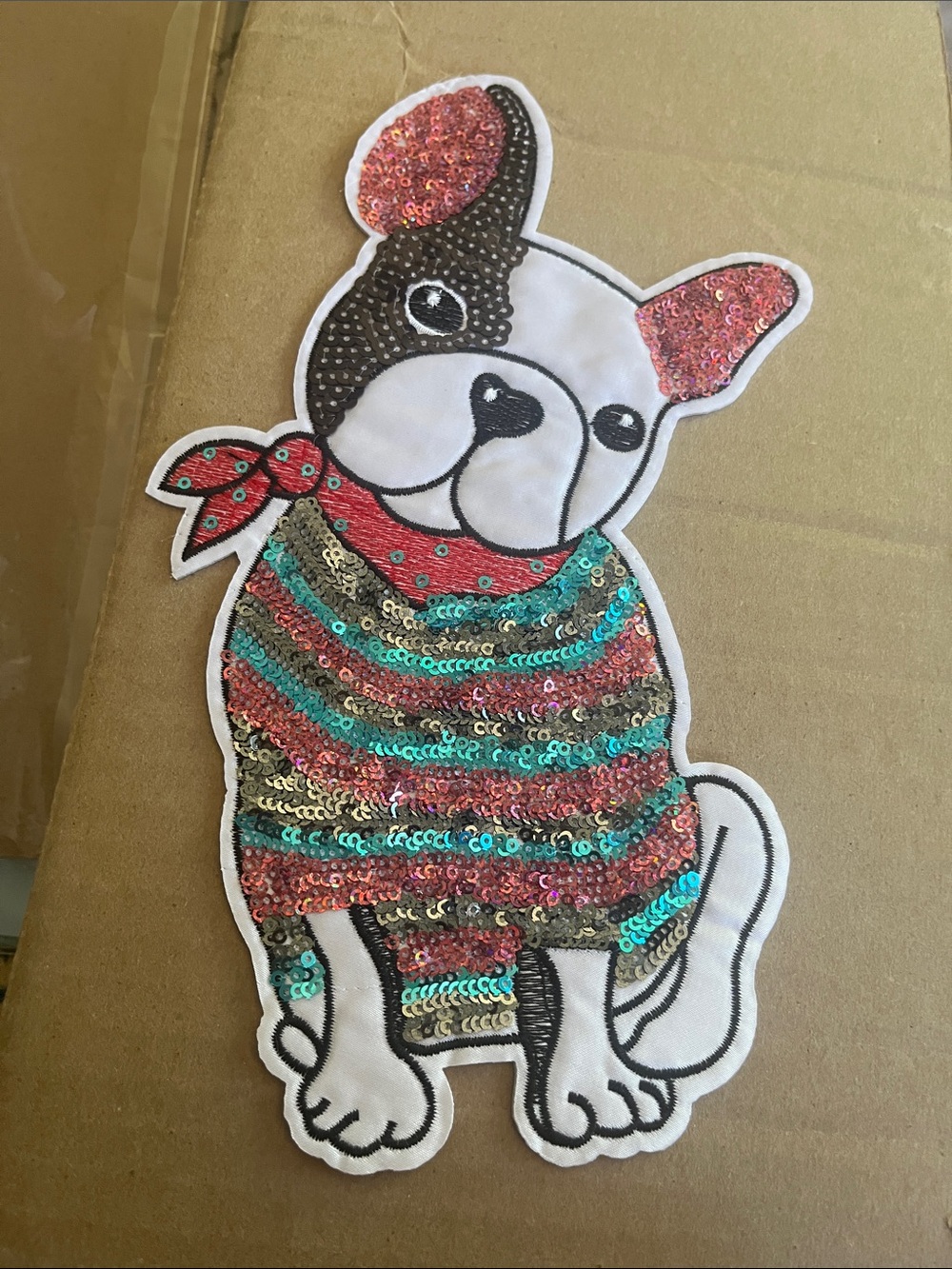 Frenchie sequin patch